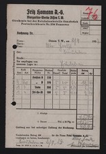 DISSEN, Rechnung 1937, Fritz