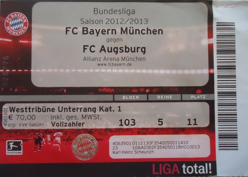 Ticket bundesliga 2012 fc - bundesliga,
