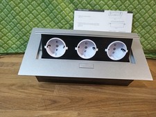 Tischsteckdose GTV Einbausteckdose Alu versenkbar Steckdosenleiste klappbar 230v