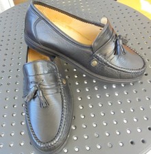 CAMEL BOOTS Herren Mokassins Halbschuhe EUR 40 UK 7 Schwarz Voll Leder