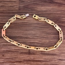 Cartier Armband 750 18k Bracelet Figaro Santos Vintage Plättchen Gelbgold 22 g
