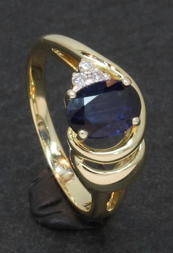 Karat gelbgold ring saphir - 18,