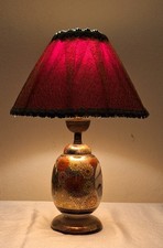 Tischlampe 50er Jahre Porzellan Japanmotive Lamploveschirm Unikat Sammler