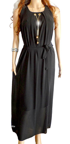 Maxikleid chiffon kleid - chiffon,