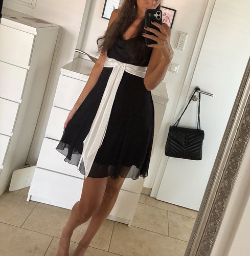 Kleid schwarz mit weißer