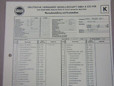 Solex 32 TDID Vergaser Ersatzteilliste Normaleinstellung Ford Transit 0,6t