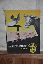 Altes Reklameschild 50er J.Landwirtschaft,Waldhof Futter-Hefe,Fabrik Wiesbaden