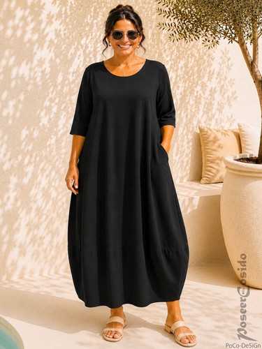 Lagenlook ballon kleid - lagenlook, taschen