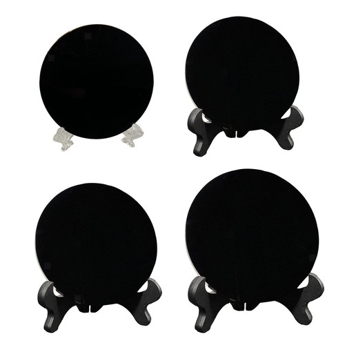 Schwarze obsidian scheibe - schwarze,