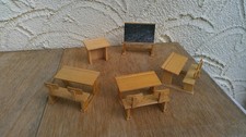 alte Holz Schulmöbel, Klassenzimmer um 1950 für das alte Puppenhaus, Puppenstube