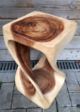 50cm Sitz Holz Hocker Couch Beistell tisch Blumensäule gedreht   B Ware