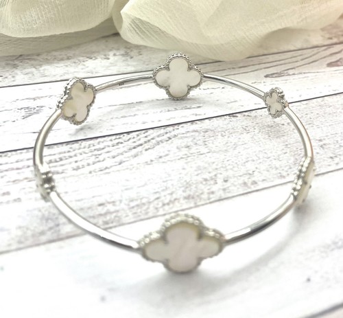Perlmutt blume feine armreif - perlmutt,