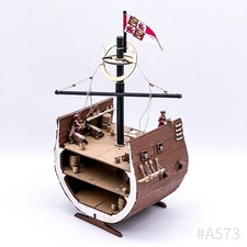 Piratenschiff Querschnitt Modell Schiff Schnittmodell inkl. Figuren | 13 x 30 cm