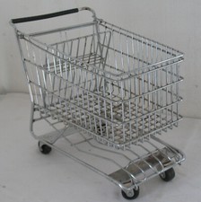 Einkaufswagen f. Puppe Kaufladen Spielzeug Metal 30x19x27 cm 2 Lenkrollen  80er