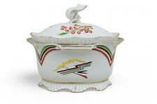 #464 Art Deco Deckeldose Porzellan um 1920 gemarktet, 11x9cm