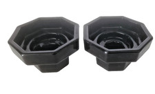 2 Arcoroc Octime  Teelichthalter Hartglas Kerzenhalter schwarz achteckig TOP