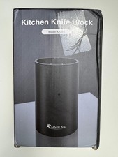 RAINBEAN Universal-Messerblock Rund Schwarz – Küchenmesserhalter ohne Messer
