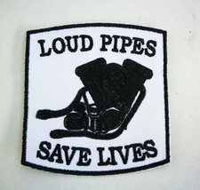 Patch Loud Pipes Save Lives Old School Evolution Motor Vintage Aufnäher Harley
