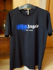 Palm Angels Spray Logo New York  T-Shirt Schwarz-blau Gr.L