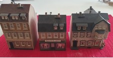 3 Stck. Stadthäuser Kibri Faller ?HO Fertigmodelle 1:87 gebr. Textilhaus;Hotel u