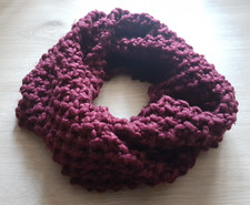 Schal Loop 185x23 cm dunkel-rot Wolle Grobstrick Winter kuschelig warm wie NEU❤️