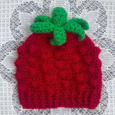SÜSSE ERDBEERE Handarbeit Neugeborene gehäkelt Baby Beanie Mütze
