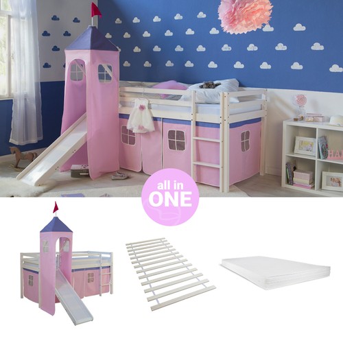 Hochbett 90x200 kinderbett mit - kinderbett,