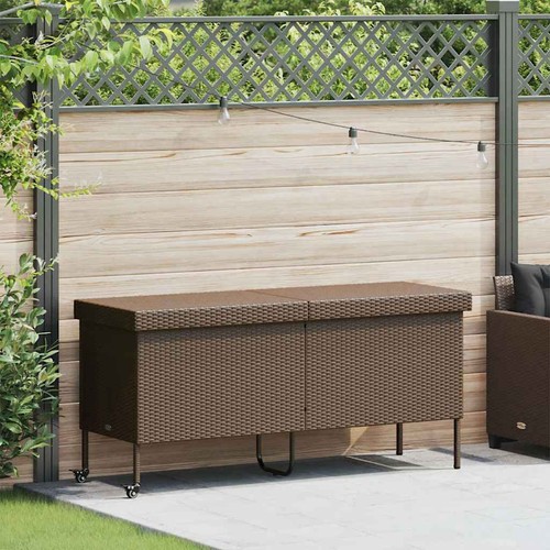 Gartentruhe mit rollen - mit, braun