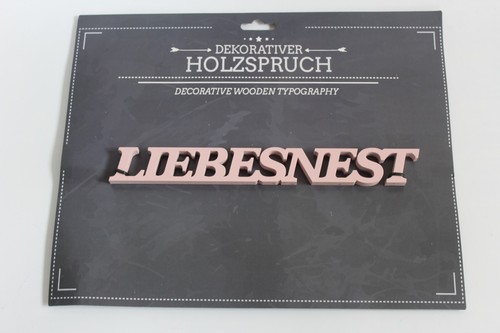 Schriftzug liebesnest - schriftzug, "