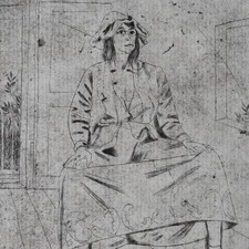 Richard Seewald sitzende Dame Radierung Expressionismus unsigniert um 1920