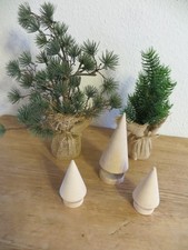 3 x Baum Holz Kunstgewerbe 15 + 9 cm   + 2 x künstlicher Nadelbaum IB Laursen