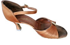 Tanzschuhe von International Dance Shoes, Satin, Kupferfarben, Gr. 37,5, Vintage