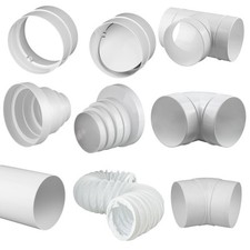 Rundrohrsystem PVC Lüftungsrohr Bindeglieder Kniestück T-Stück Reduktion Rohr