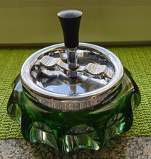 Bleikristall Schleuderaschenbecher, grün, Erhard und Söhne