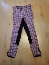 Equilibre Mädchen Reithose Gr 164 pink/grau/kariert  TOP ZUSTAND 