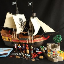 5135 Playmobil Piratenschiff, mit Insel, Puppen Kanonenkugeln und Zubehör,