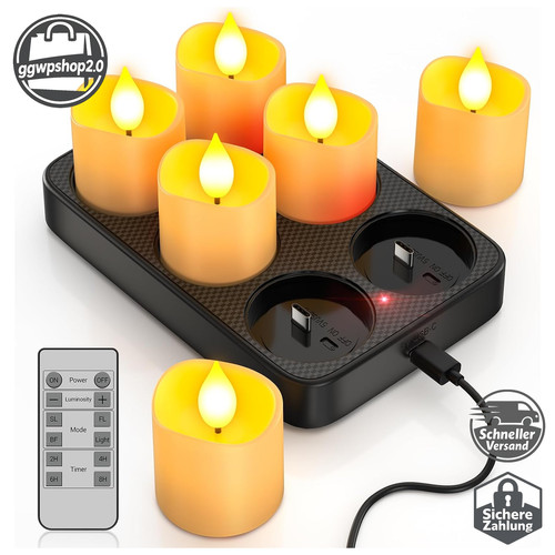 Led teelichter aufladbar - aufladbar, 6