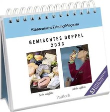 Gemischtes Doppel 2023: Wochenkalender zum Aufstellen, Tischkalender mit Spiralb