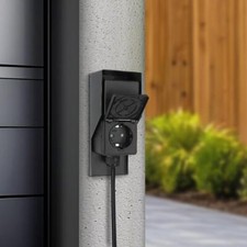 Aufputz Steckdose für außen 2-fach IP44 Gartensteckdose - Farbe: Schwarz matt