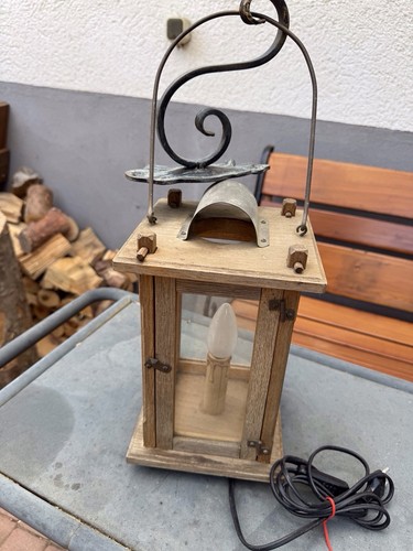 Holzlaterne aus eichenholz - holzlaterne,