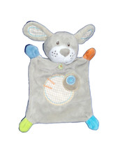 WIE NEU 🟠 1 x Nicotoy HUND Hündchen grau Schmusetuch Schnuffeltuch Kuscheltuch