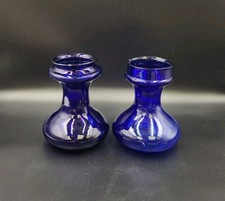 Ein Paar mundgeblasene antike Knollenvasen "Bristol" aus blauer Hyazinthe