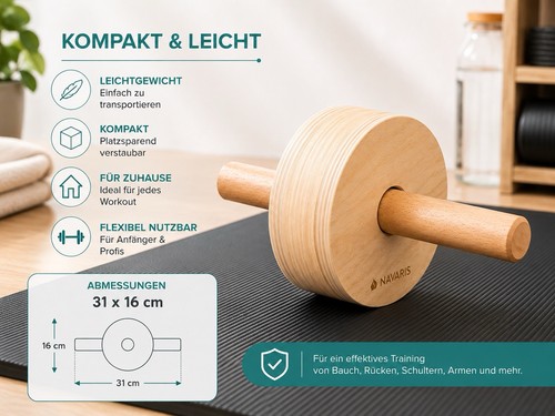 Navaris bauchroller holz - bauchroller,