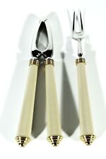 Christian DIOR Paris 80s Edelstahl Lack Hummerzange + Hummergabel + Vergoldet