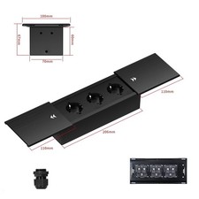 3-Fach Steckdose Einbausteckdose Schwarz Tischsteckdose Boden Fußboden Steckdose