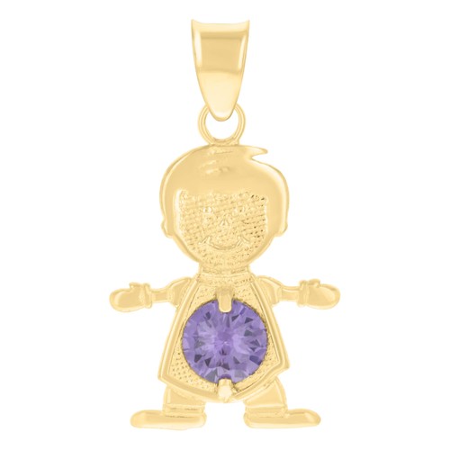 10k gelbgold violett damen - violett, cz