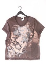 Bonita Printshirt Regular Shirt für Damen Gr. 44, XL Kurzarm braun aus Viskose