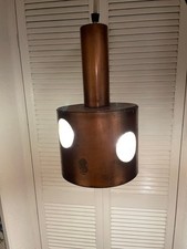 Kupfer Deckenleuchte/Lampe Glas 70er Jahre Retro/Vintage