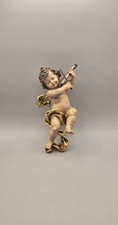 Holzfigur "" Engel mit Geige "" geschnitzt und bemalt/höhe ca.19cm