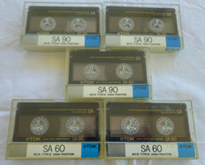 5x TDK SA 60/90 alte Serie *UNBESCHRIFTET+STICKER* Konvolut Leerkassetten Tape